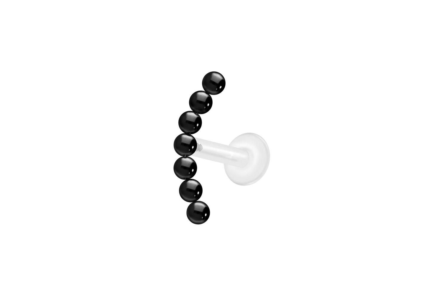 PTFE Labret Piercing mit Innengewinde + Titan-Aufsatz 7 KUGELN